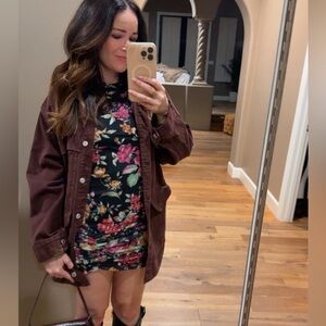 AFRM Mirza  Long Sleeve Ruched Mini Dress